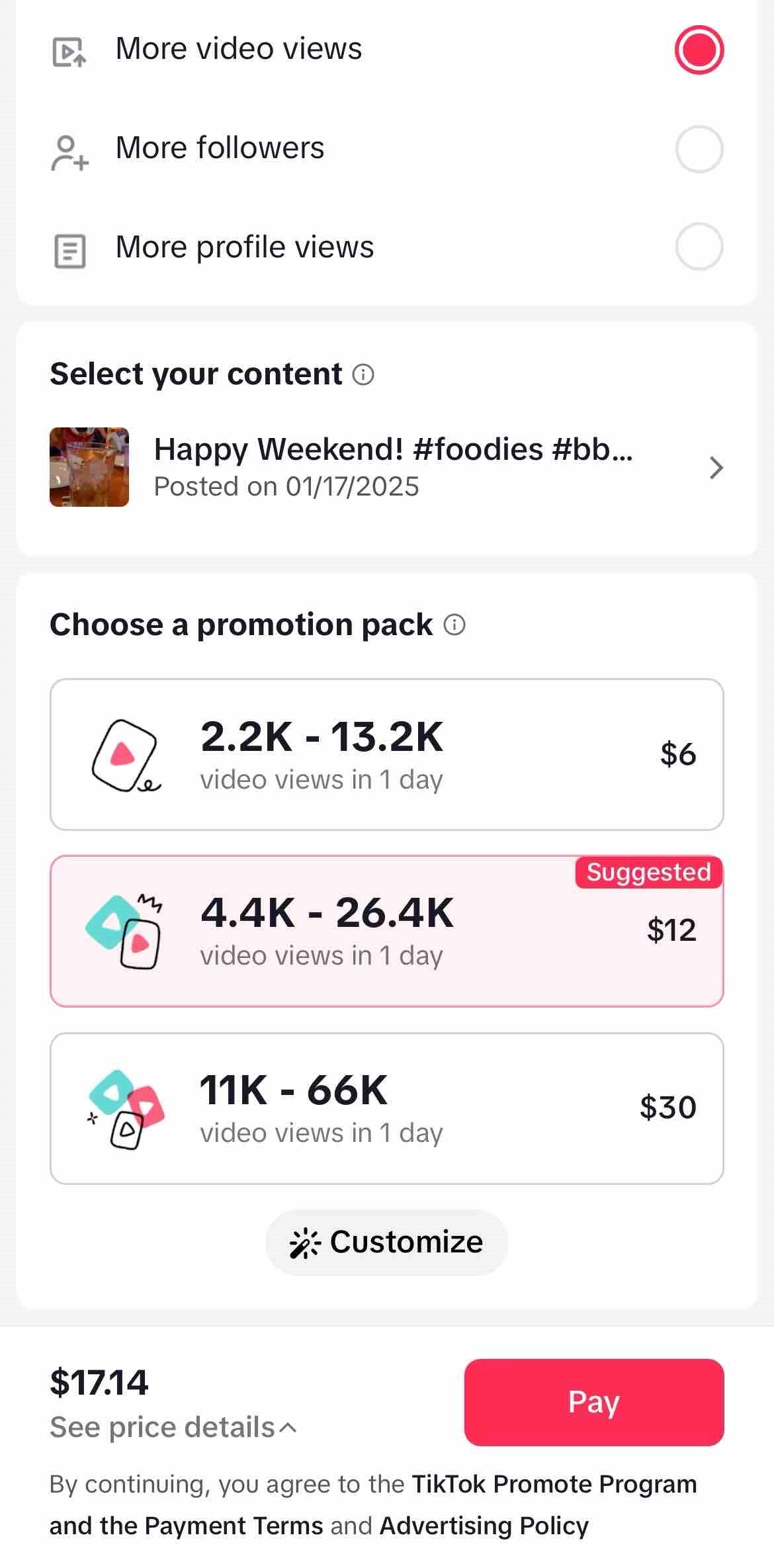 The paywall screen of the true app